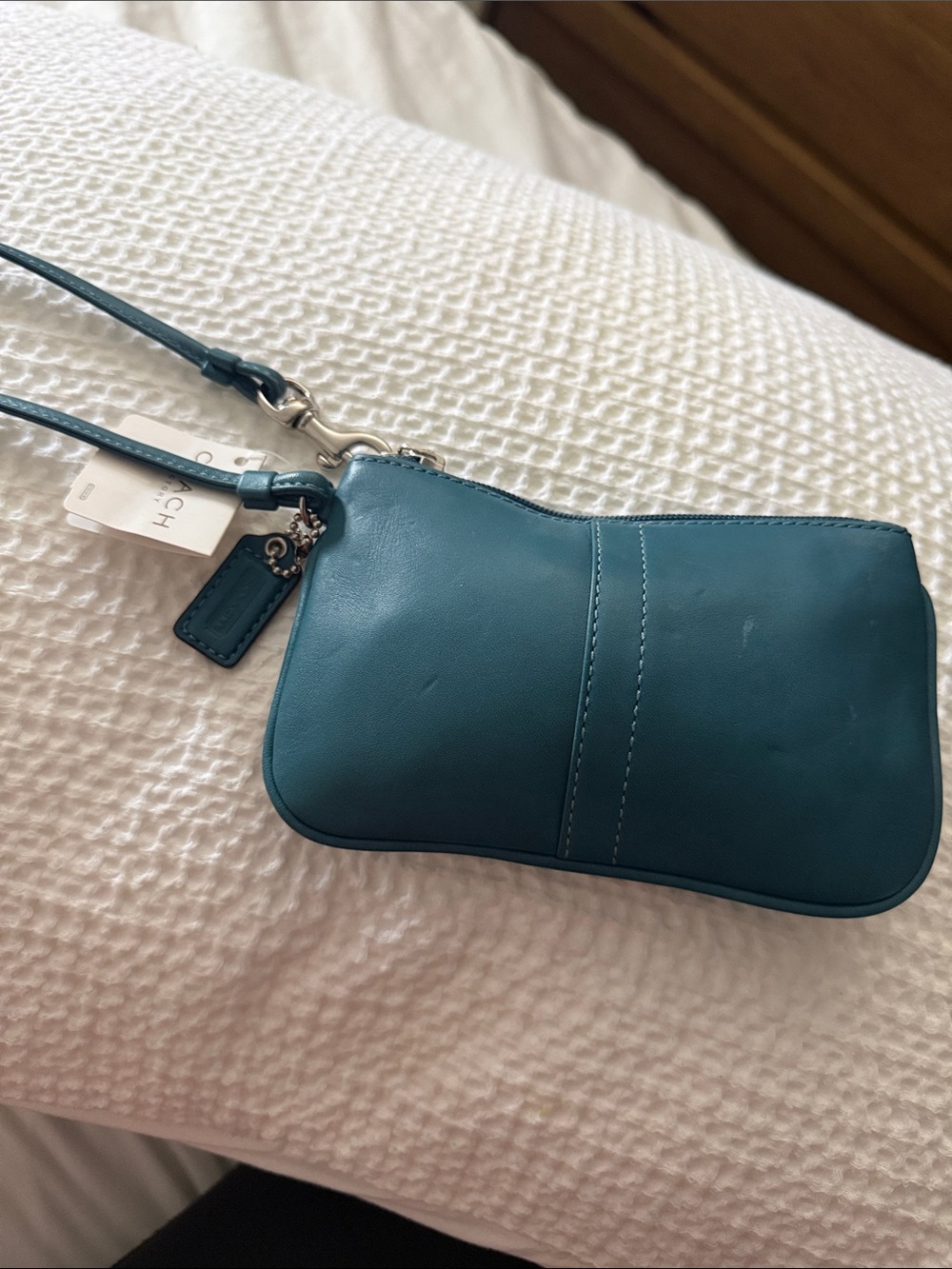 COACH Teal Leather Wristlet - Picture 7 of 7